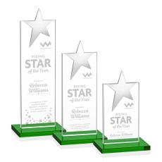 Bryanston Chrome Green Star Crystal Award - Service Awards