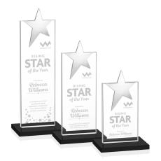 Bryanston Chrome Black Star Crystal Award - Service Awards