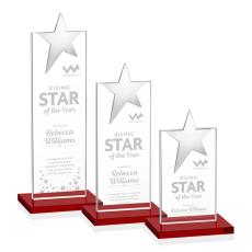 Bryanston Chrome Red Star Crystal Award - Service Awards