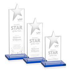 Bryanston Chrome Sky Blue  Star Crystal Award - Service Awards