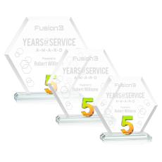 Riviera Anniversary Prismatic No 5 Number Crystal Award - Corporate Awards