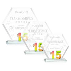 Riviera Anniversary Prismatic No 15 Number Crystal Award - Corporate Awards