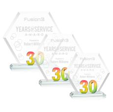 Riviera Anniversary Prismatic No 30 Number Crystal Award - Corporate Awards