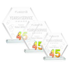 Riviera Anniversary Prismatic No 45 Number Crystal Award - Corporate Awards