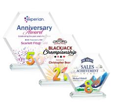 Riviera Milestone Full Color Prismatic Number Crystal Award - Corporate Awards