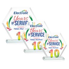 Riviera Anniversary Full Color Prismatic No 10 Number Crystal Award - Corporate Awards