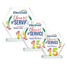 Riviera Anniversary Full Color Prismatic No 15 Number Crystal Award - Corporate Awards