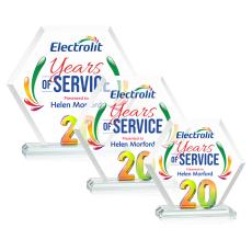 Riviera Anniversary Full Color Prismatic No 20 Number Crystal Award - Corporate Awards