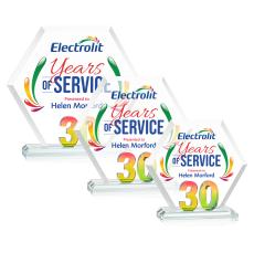 Riviera Anniversary Full Color Prismatic No 30 Number Crystal Award - Corporate Awards