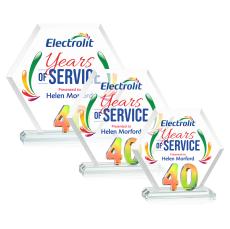 Riviera Anniversary Full Color Prismatic  No 40 Number Crystal Award - Corporate Awards