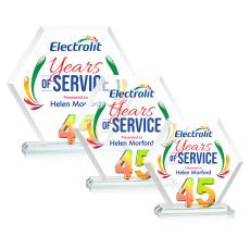 Riviera Anniversary Full Color Prismatic  No 45 Number Crystal Award - Corporate Awards