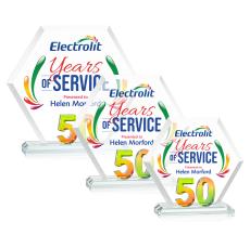 Riviera Anniversary Full Color Prismatic  No 50 Number Crystal Award - Corporate Awards