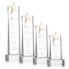Fanshaw Gold Clear on Base Star Crystal Award - Metal Awards