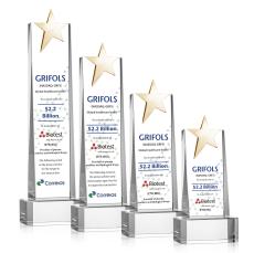 Fanshaw Gold Full Color Clear on Base Star Crystal Award - Metal Awards