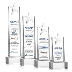 Fanshaw Silver Full Color Clear on Base Star Crystal Award - Metal Awards