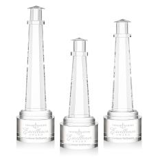 Lighthouse Clear on Marvel Base People Crystal Award - Corporate Awards