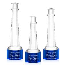 Lighthouse Blue on Marvel Base People Crystal Award - Corporate Awards