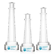Lighthouse Full Color People on Stanrich Base Crystal Award - Corporate Awards