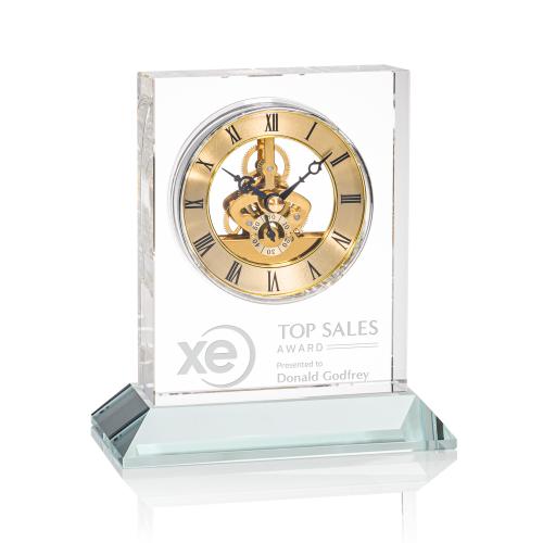 Corporate Recognition Gifts - Clocks - Ashland Clock on Base - Gold Dial