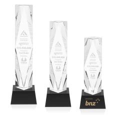 Toscana Black on Base Obelisk Crystal Award - Sales Awards