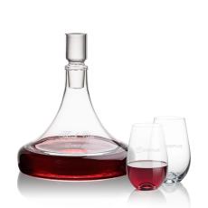 Ashby Decanter & Boston Stemless Wine - Etched Barware