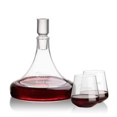 Ashby Decanter & Cannes Stemless Wine - Etched Barware