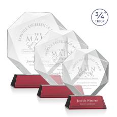 Bradford Red on Newhaven Base Crystal Award - Crystal Awards