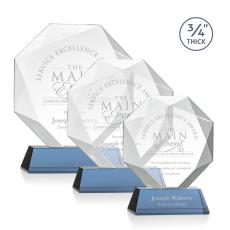 Bradford Sky Blue on Newhaven Base Crystal Award - Corporate Awards
