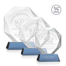 Bradford Sky Blue on Newhaven Base Crystal Award - Crystal Awards