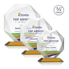 Bradford Full Color Amber Crystal Award - Corporate Awards