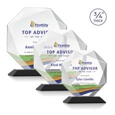 Bradford Full Color Black Crystal Award - Corporate Awards