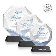 Bradford Full Color Black on Newhaven Base Crystal Award - Crystal Awards
