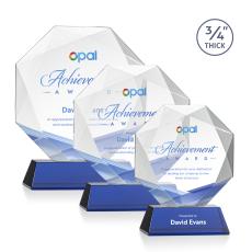 Bradford Full Color Blue on Newhaven Base Crystal Award - Crystal Awards
