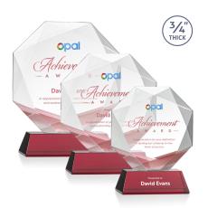 Employee Gifts - Bradford Full Color Red on Newhaven Base Crystal Award