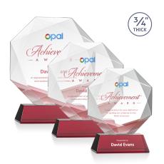 Bradford Full Color Red on Newhaven Base Crystal Award - Glass Awards