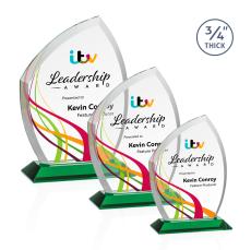 Daltry Full Color Green Abstract / Misc Crystal Award - Crystal Awards