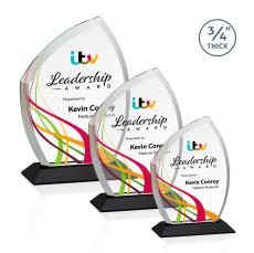 Daltry Full Color Black Abstract / Misc Crystal Award - Crystal Awards