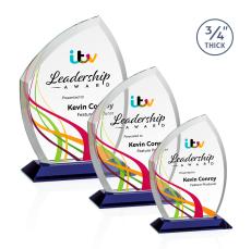 Daltry Full Color Blue Abstract / Misc Crystal Award - Crystal Awards