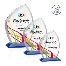 Daltry Full Color Sky Blue Abstract / Misc Crystal Award - Crystal Awards