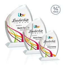 Daltry Full Color White Abstract / Misc Crystal Award - Corporate Awards
