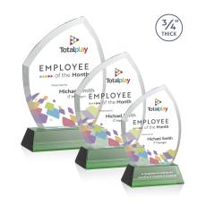 Daltry Full Color Green on Newhaven Base Abstract / Misc Crystal Award - Corporate Awards