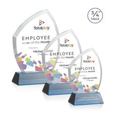 Daltry Full Color Sky Blue on Newhaven Base Abstract / Misc Crystal Award - Corporate Awards