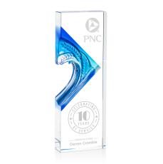 Baywell Clear Rectangle Crystal Award - Sales Awards