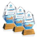 Norwood Full Color Amber on Newhaven Base Crystal Award