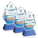 Norwood Full Color Blue on Newhaven Base Crystal Award