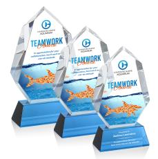 Norwood Full Color Sky Blue on Newhaven Base Crystal Award - Corporate Awards