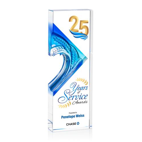 Corporate Awards - Crystal Awards - Baywell Full Color Clear Rectangle Crystal Award