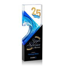 Baywell Full Color Black Rectangle Crystal Award - Corporate Awards