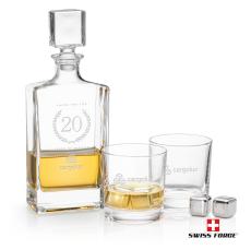 Hallsboro Decanter Set & Ice Cubes - Etched Barware