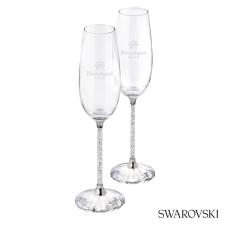 Swarovski Crystalline Toasting Flutes (Set of 2) - Etched Barware